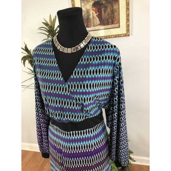 Laundry By Design Women Dress LG Boho Vacation Resort Wear Sleeveless Zip Back - Picture 2 of 11